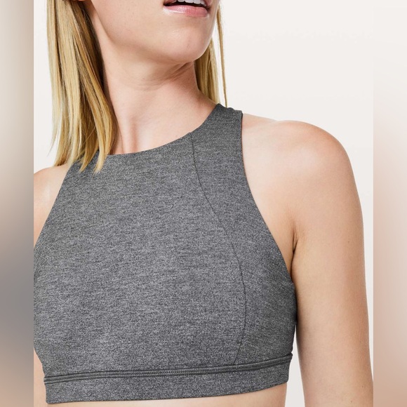 SOLD Lululemon Free To Be Serene Bra *High Neck in Heathered Black Size 8 - Picture 3 of 8